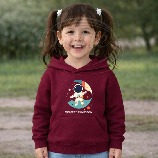 Dětská mikina granátová Astronaut Explore the Unknown bílý text - DMi023/hl