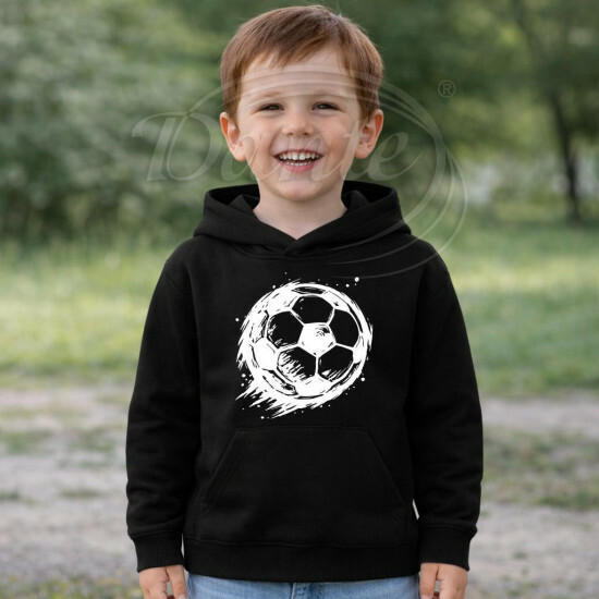 Dětská mikina černá Fotbalový míč bílý - DMi007/hl