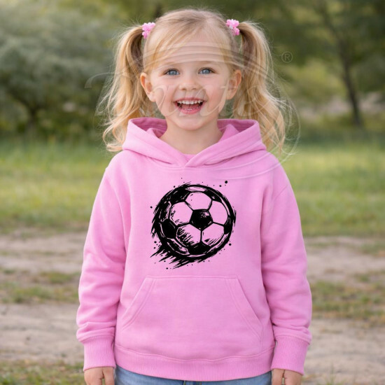 Dětská mikina růžová Fotbalový míč černý - DMi084/hl