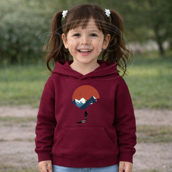 Dětská mikina granátová Cyklista v horách - DMi025/hl