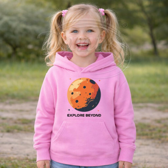 Dětská mikina růžová Mars Explore Beyond černý text - DMi090/hl