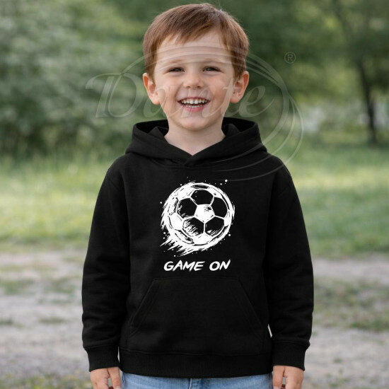 Dětská mikina černá Fotbalový míč Game On bílý - DMi008/hl