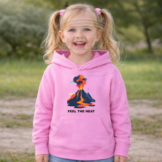 Dětská mikina růžová Sopka Feel the Heat černý text - DMi099/hl