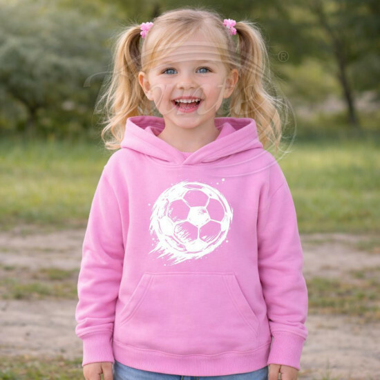 Dětská mikina růžová Fotbalový míč bílý - DMi083/hl