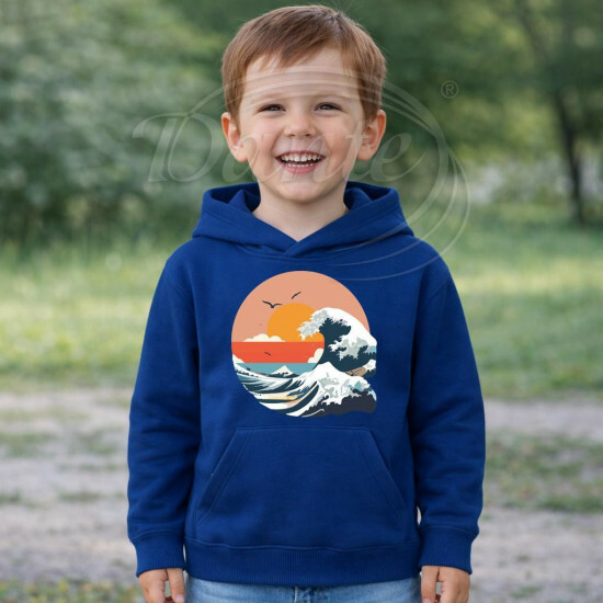 Dětská mikina modrá Mořská vlna - DMi065/hl