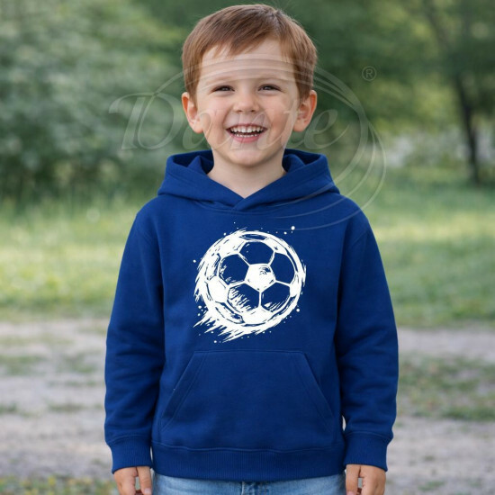 Dětská mikina modrá Fotbalový míč bílý - DMi057/hl