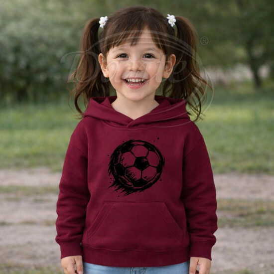 Dětská mikina granátová Fotbalový míč černý - DMi032/hl