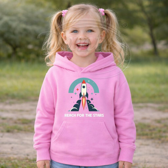 Dětská mikina růžová Raketa Reach for the Stars bílý text - DMi095/hl
