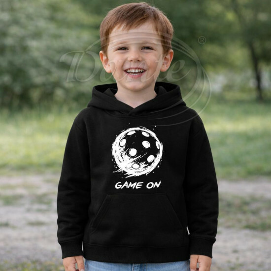 Dětská mikina černá Florbalový míček Game On bílý - DMi006/hl