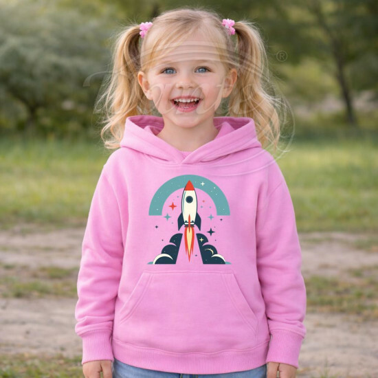 Dětská mikina růžová Raketa - DMi094/hl