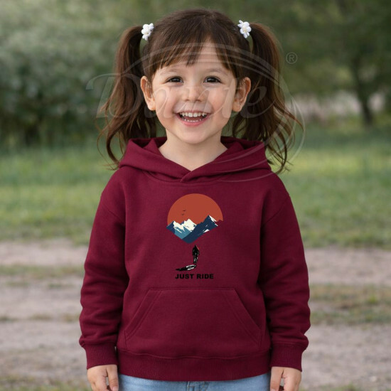 Dětská mikina granátová Cyklista v horách Just Ride - DMi026/hl