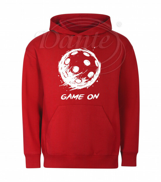 Mikina unisex červená Florbalový míček Game On bílý - Miu040/hl