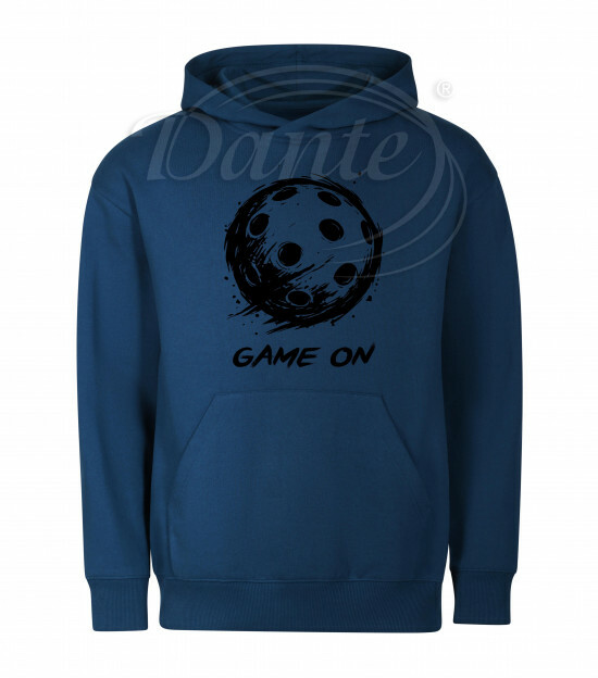 Mikina unisex tm. modrá Florbalový míček Game On černý - Miu067/hl