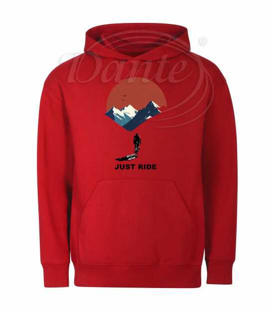 Mikina unisex červená Cyklista v horách Just Ride - Miu037/hl