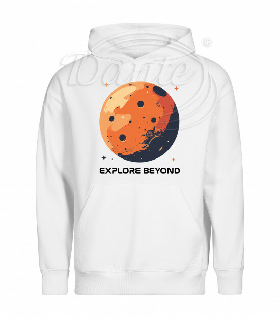 Mikina unisex bílá Mars Explore Beyond černý text - Miu011/hl