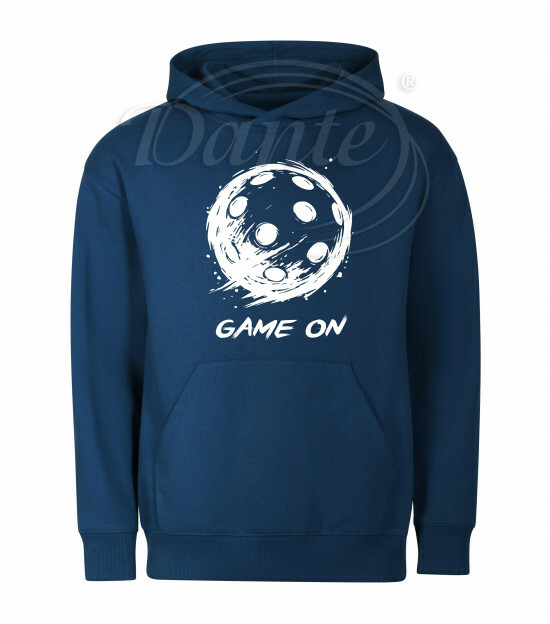 Mikina unisex tm. modrá Florbalový míček Game On bílý - Miu066/hl