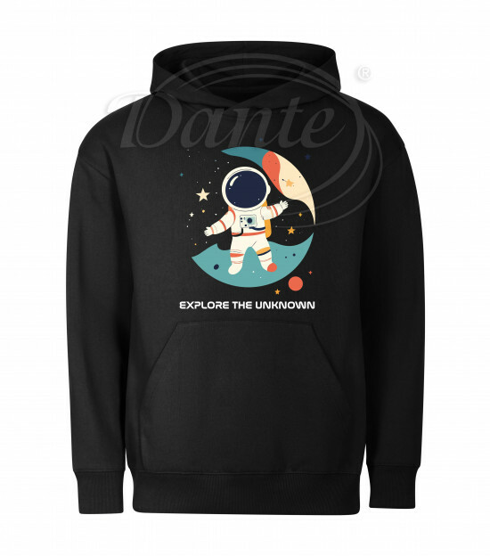 Mikina unisex černá Astronaut Explore the Unknown bílý text - Miu019/hl