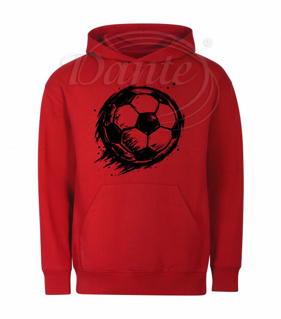 Mikina unisex červená Fotbalový míč černý - Miu043/hl