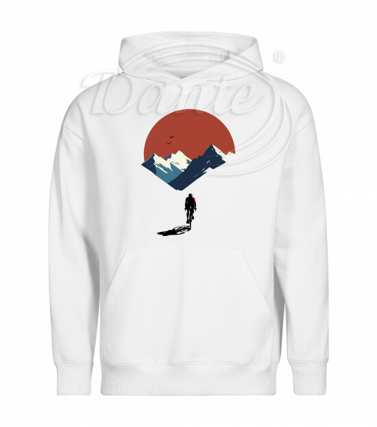 Mikina unisex bílá Cyklista v horách - Miu003/hl