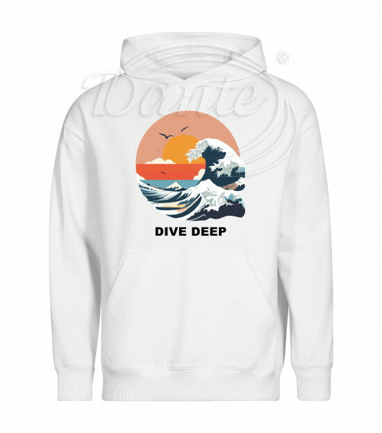 Mikina unisex bílá Mořská vlna Dive Deep černý text - Miu013/hl