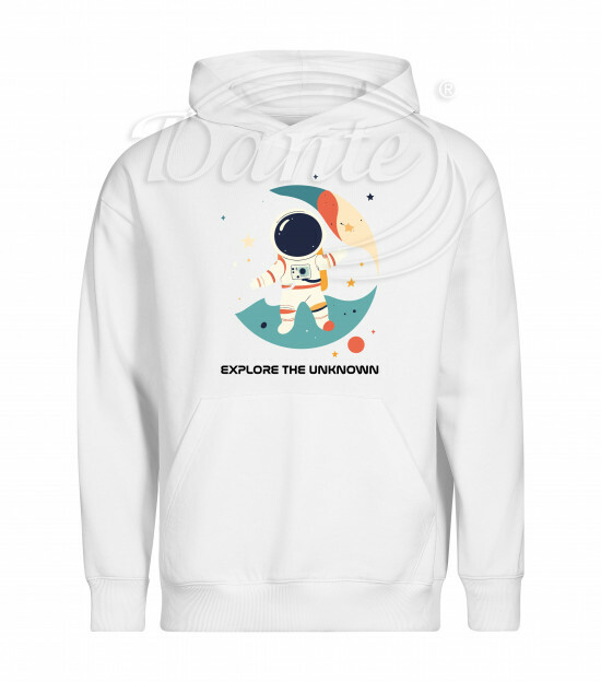 Mikina unisex bílá Astronaut Explore the Unknown černý text - Miu002/hl