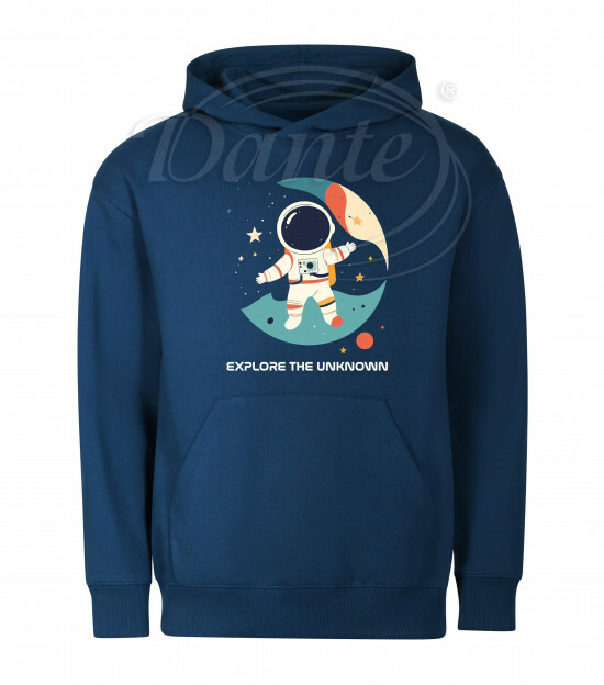Mikina unisex tm. modrá Astronaut Explore the Unknown bílý text - Miu060/hl