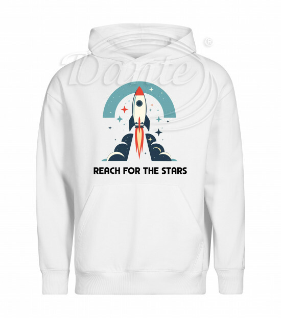 Mikina unisex bílá Raketa Reach for the Stars černý text - Miu015/hl