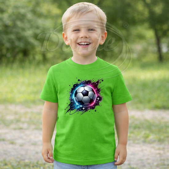 Dětské tričko zelené Kopací míč fialový - DTT012/hl