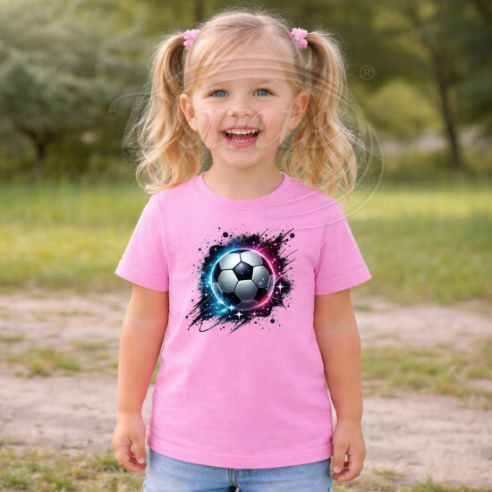 Dětské tričko růžové Kopací míč fialový - DTT009/hl