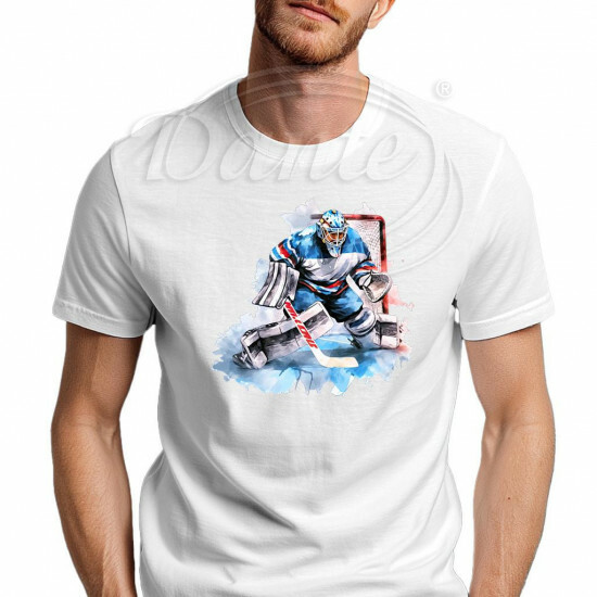 Tričko unisex bílé hokejový brankář - THO002/hl