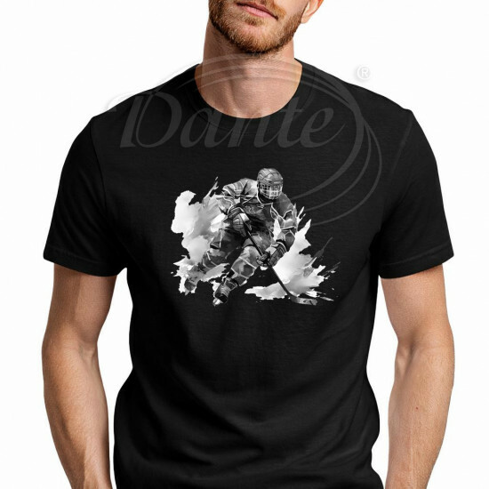 Tričko unisex černé hokejista černobílý - THO004/hl