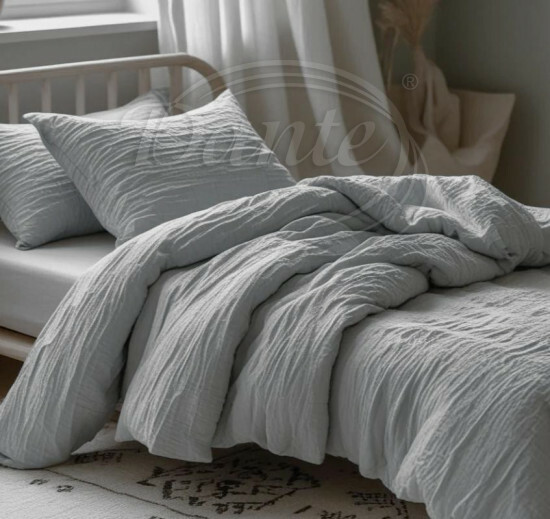 Mušelínové povlečení stříbrné - LSMU/st/hl