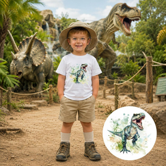 Dětské tričko bílé Jurský predátor T-Rex - DTT027/hl
