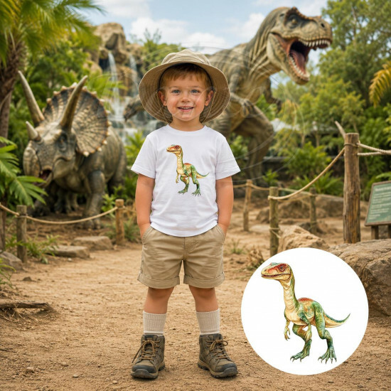 Dětské tričko bílé Malý raptor - DTT028/hl