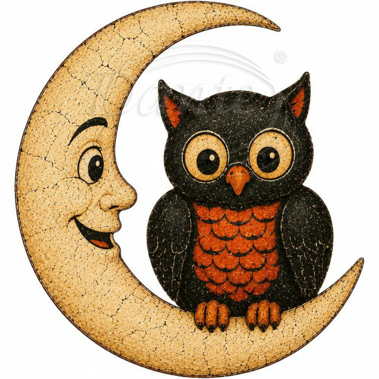 Nažehlovačka Halloweenská sova na měsíci - iNAZ00030/hl