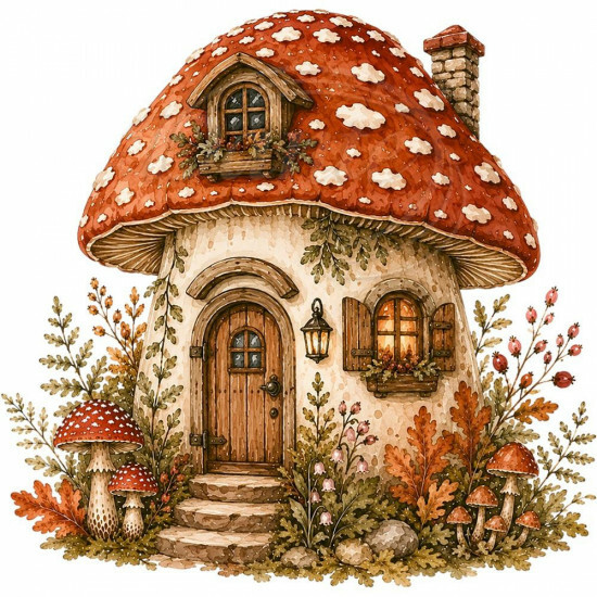 Nažehlovačka Pohádkový domeček z muchomůrky - iNAZ00125/hl