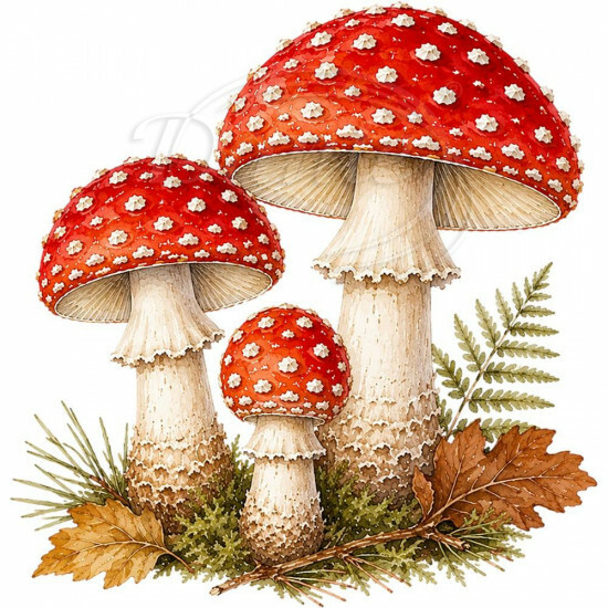 Nažehlovačka Podzimní muchomůrky červené - iNAZ00120/hl