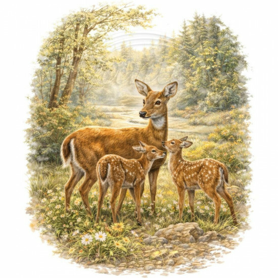Nažehlovačka Srna se srnčaty - iNAZ00202/hl