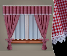 Závěsový set kanafas červený