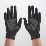Jednorázové nitrilové potravinářské rukavice černé 100Ks