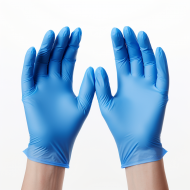 Jednorázové nitrilové potravinářské rukavice pudrované modré 100Ks