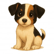 Nažehlovačka štěně Jack russell tmavě hnědý