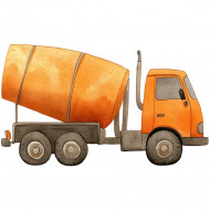 Nažehlovačka Auto míchačka oranžová