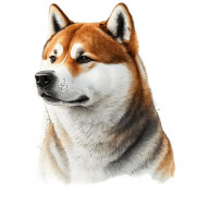 Nažehlovačka Akita Inu hlava