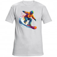 Tričko bílé Snowboardista