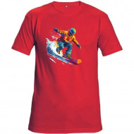 Tričko červené Snowboardista