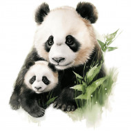 Nažehlovačka Panda máma a mládě