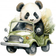 Nažehlovačka Panda mládě v autě