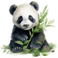 Nažehlovačka Panda mládě a bambus