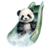 Nažehlovačka Panda mládě na tobogánu